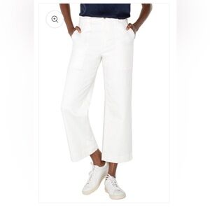 NWT Liverpool wide leg Bone white cropped pant 8 petite/29